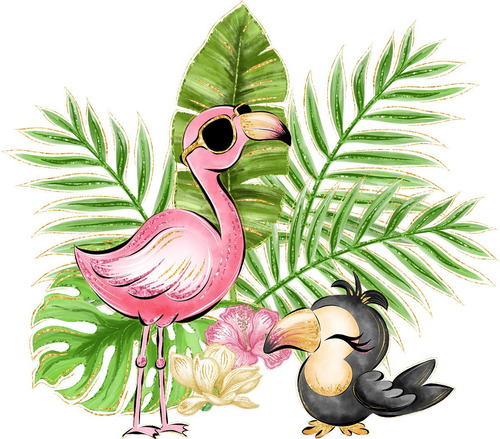 Clipart Flamingo Tropical Acuarela 2