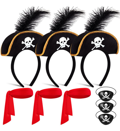 Juego De 3 Accesorios Para Disfraz De Pirata, Incluye Sombre