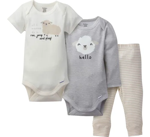comprar Set De Body Manga Larga, Body Manga Corta Y Pantalón Gerber