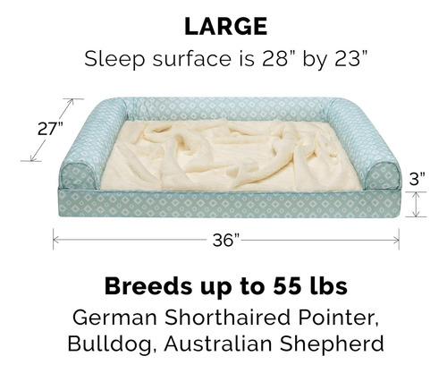 Cama Para Perros Furhaven, Espuma Viscoelástica, Grande, Aqu