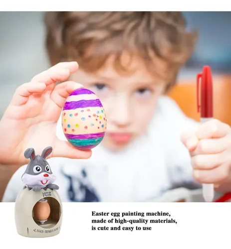 Kit De Decoración De Huevos De Pascua Con Máquina Giratoria – Incluye 3 Huevos Y 8 Rotuladores – Regalo Creativo Para Niños