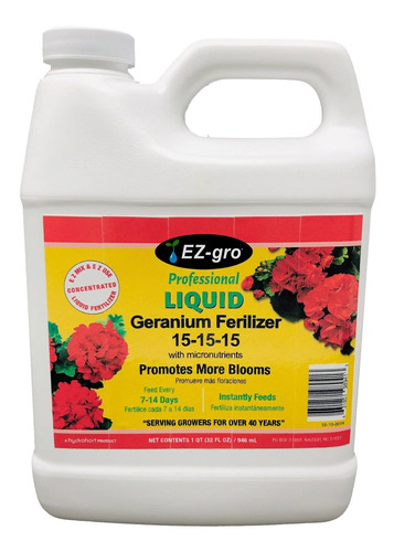 Fertilizante De Geranio Por Ez-gro | 15-15-15 Es Un Alimento