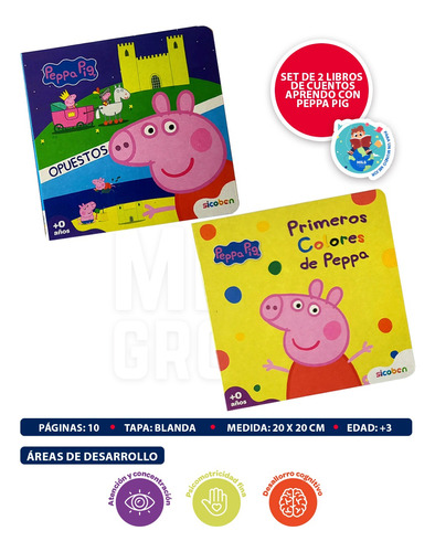 Set De 2 Libros De Cuentos Aprendo Con Peppa Pig