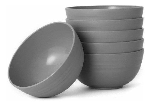 Genlge Juego 6 Cuenco Irrompibl Paja Trigo Gris Para Cocina