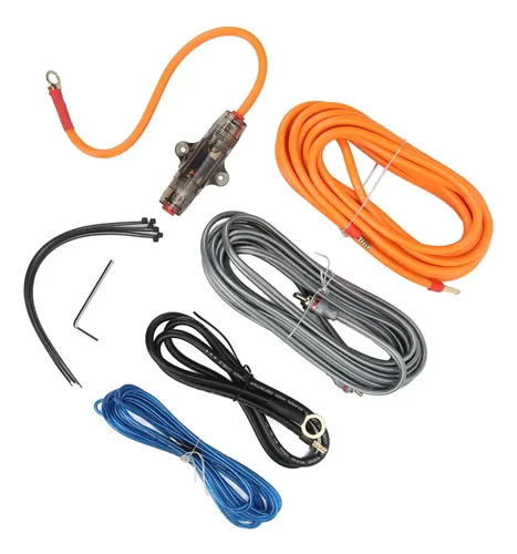 Kit De Cableado Para Amplificador De Coche 10GA - 1500W, Incluye 4.5m Cable Alimentación, Fusible, Conectores