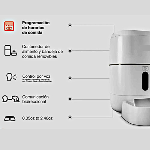 Imagen 7 de 10 de Kit Alimentador Mascotas+cámara Wifi Seguimiento Automático