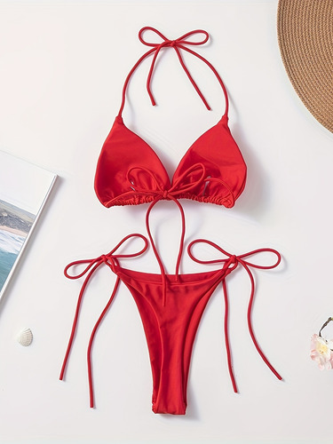 Conjunto De Bikini De Para Mujer, Sujetador Halter