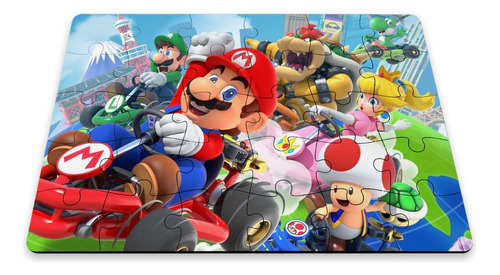 Rompecabezas Infantil De Madera Super Mario Kart