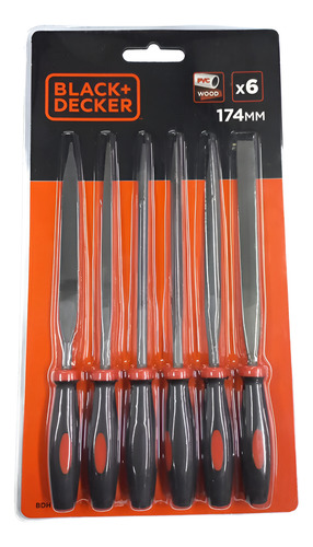 Jogo De Lima 6 Peças 174mm Jogo De Ferramenta - Black&decker