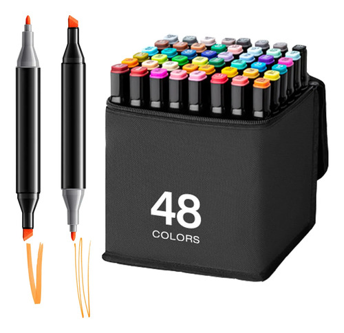 Set De Dibujo Con 48 Rotuladores De Colores