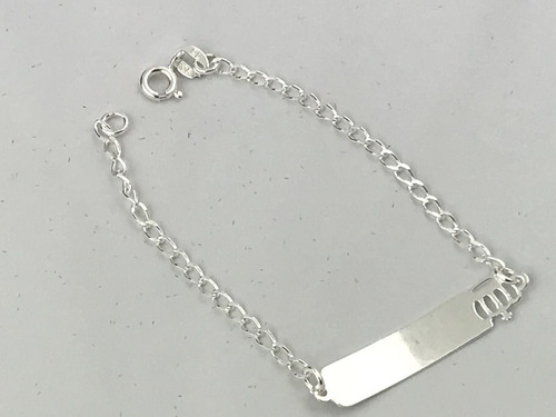Imagem 5 de 7 de Pulseira Chapa Infantil Coroa Prata 925 Gravação Cx Veludo