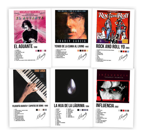 Posters Charly Garcia 14 Albums A4