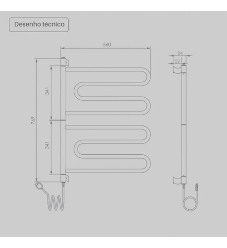 Aquecedor Toalhas Térmico Seccare Nóbile Articulado Branco