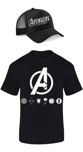 Avengers Vengadores Camiseta + Gorra Camionera  Combo
