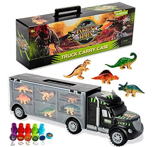 Oumoda Dinosaur Truck, Transport Car Carrier Truck Toy Con 6