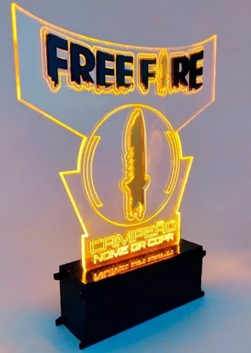 Luminária Free Fire Freefire LED única Com Nome Personalizado