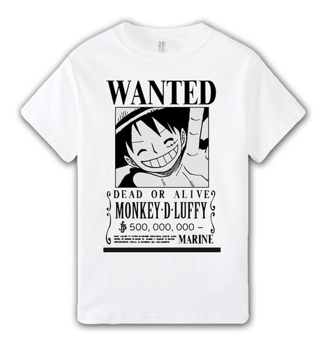 Remera Luffy Wanted - Otaku Anime Manga Unisex Aesthetic 