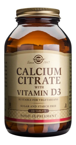 Calcium Citrate Vitamin D3 240 Tabs