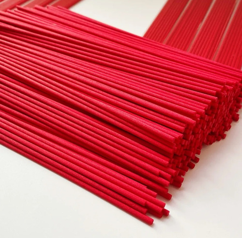 Palitos Difusor Fibra Ratan Rojo / 3 Mm X 20 Cm / Pack X 15