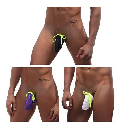 Kit 3 Tanga Sexy Erótica Lencería Mini Calzoncillo Hombre