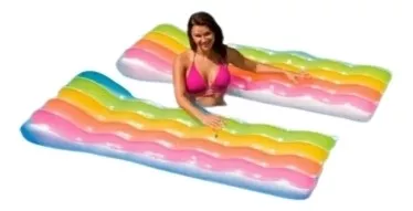 Colchón inflable para piscina de 150 cm x 90 cm, silla inflable para  piscina con reposacabezas, colchón flotante para piscina para mujeres y  hombres
