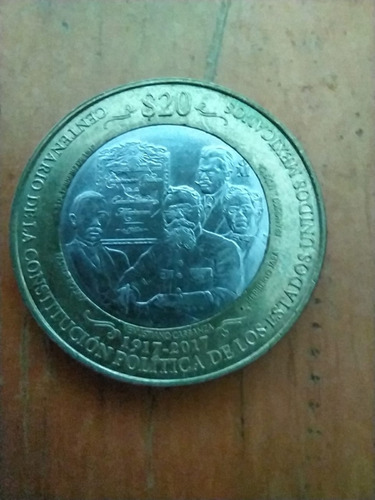 Moneda De 20 Pesos Centenario De La Constitución Política  