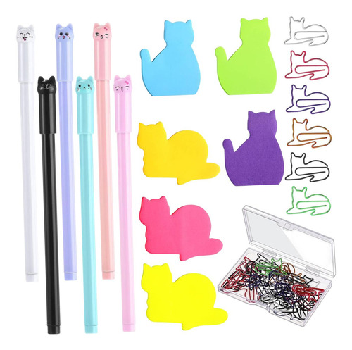 Papelería En Forma De Gato Juego De 6 Bolas 6 Almohadillas