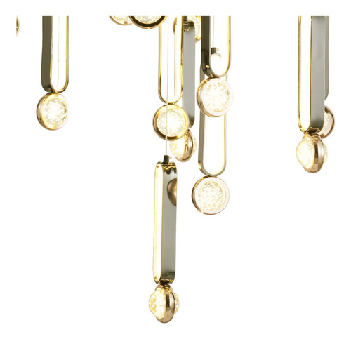 Lampara Colgante Moderna Kingu Doble Altura Dorado