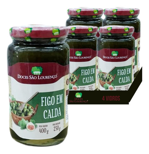 Figo Em Calda São Lourenço 400g (4 Vidros)