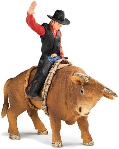 Cowboy Vaquero Montando Toro De Rodeo Schleich 72120 Nuevo!