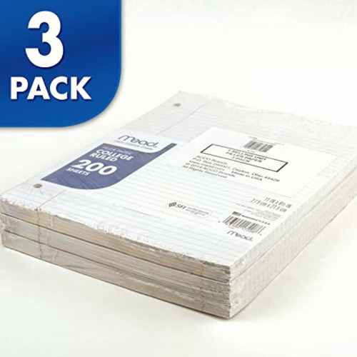 Mead Loose Leaf Paper, Filler Paper, College Ruled, 200