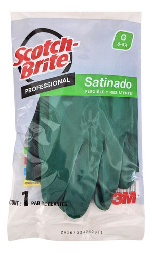 Guante Satinado Scotch-brite Verde Grande 8-8 1/2 C/24 Verde
