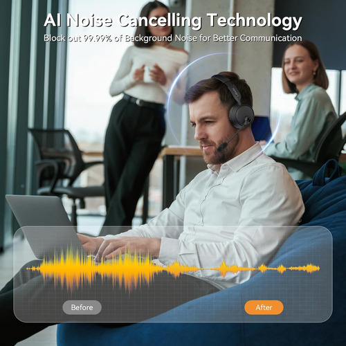 Auriculares Bluetooth Levn Cancelación De Ruido Batería 60h