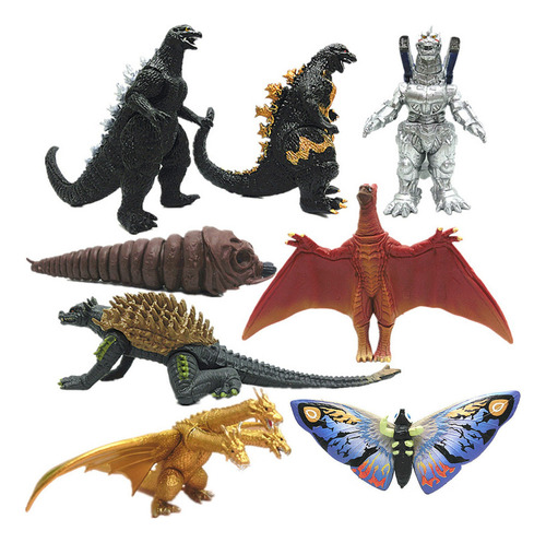 Juego De 8 Piezas Mechagodzilla Gigan Anguirus Figura De Acc