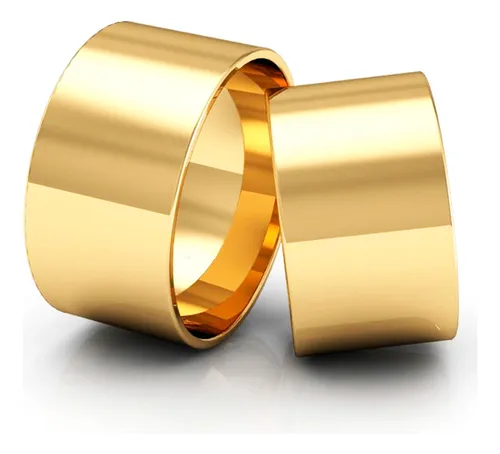 comprar Par De Alianças Prata 950 10mm Banhada Ouro + Brindes(13367)
