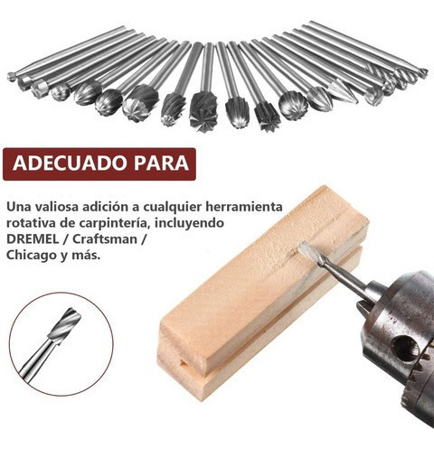 Ba Juego De 20 Brocas De Carburo Para Dremel Mototool