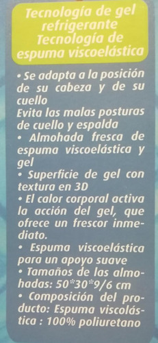 Almohada Ortopédica Cooling Gel Restform Corrector Postura