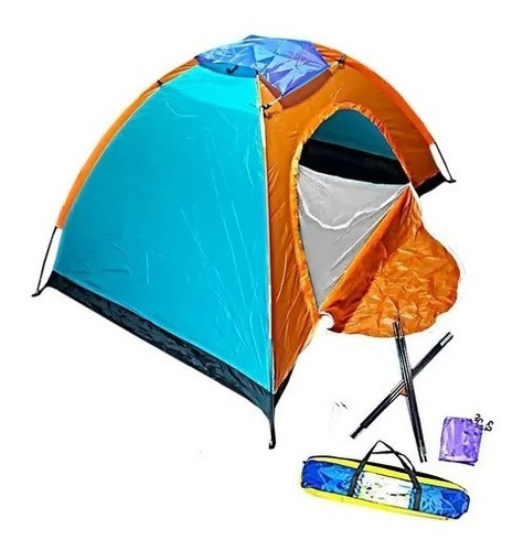 Camping Lona Gruesa Aluminio Doble Capa Carpa Para 6 Persona