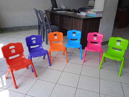 Sillas De Plástico De Colores X 6 Para Nido Escolar 