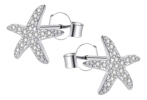 Aoedej Dancing Starfish Stud Pendientes De Plata De Ley Mico