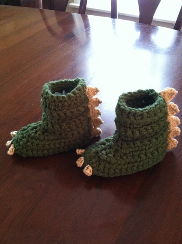 Botas De Dinosaurio Tejido Crochet 