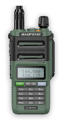 Imagem 1 de 10 de Rádio Baofeng Uv-9r Pro Uhf Vhf Ip68 10w Uv 9r Verde Miltar