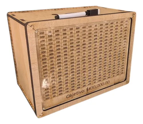 comprar Alcancía Para Objetivos Con Números Para Control De Ahorro 100 Mil Pesos Mexicanos Natural