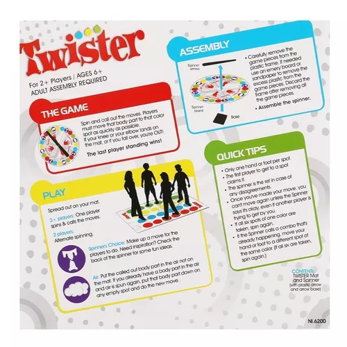 Enredado para arriba estilo Twister Jumbo juego de la estera del piso con el spinner y la estera adultos partido juego 