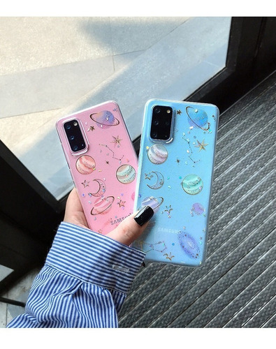 Case Galaxia Huawei Universo Estrellas Mujer Hombre Brillos