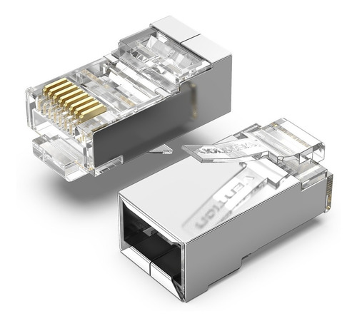 Ficha Plug Rj45 Cat 6 Ftp Modular Blindada Metal X50 Vention