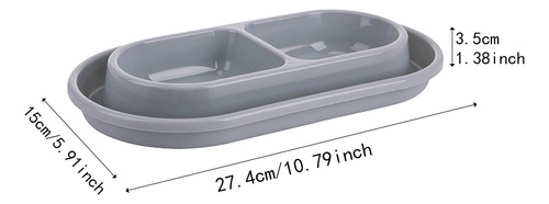 Juego De Tazones De Comida Y Agua, Alimentador De S Gris
