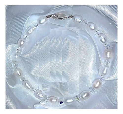 Set Perla Cultivada Cristals Swarovski Broche De Plata A050