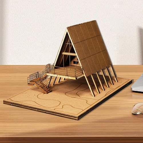 Kit De Modelo De Madera Casa 3d Puzzle De Madera Con Tierra