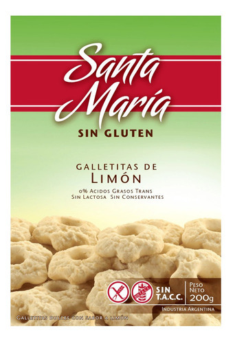 Galletitas De Limòn Santa Maria X 200 G Sin Tacc